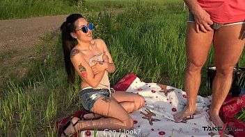 play Shameful brunette on the field paid for hardcore sex